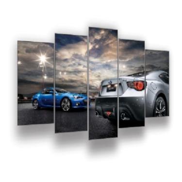 Imagem de Quadro Decorativo Mosaico 5 Peças Mod273 Exposição Carros