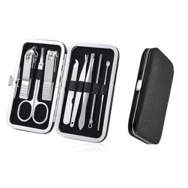 Imagem de Kit de cuidados essenciais para unhas e corpo, conjunto compacto de manicure e pedicure com removedor de cravos e concha de orelha, kit portátil de cuidados pessoais para viagens, ferramentas de aço