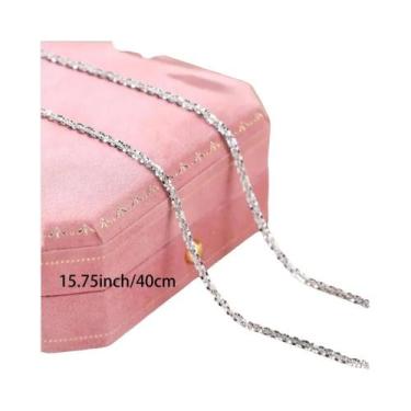 Imagem de Colar Feminino De Prata Esterlina S925 2mm, Corrente De Suéter Brilhan