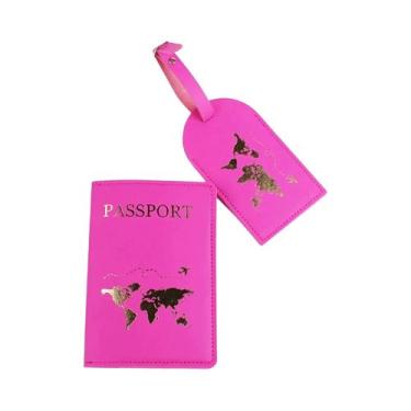 Imagem de Conjunto De Capa De Passaporte Em Couro PU Para Casais, Etiqueta De Ba