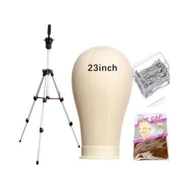 Imagem de Cabeça De Manequim Para Treinamento De Perucas Com Bloco De Lona E Sup