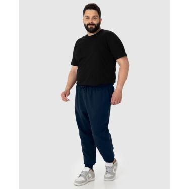 Imagem de Calça Básica Masculina Plus Size Jogging Em Moletom-Masculino