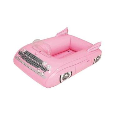 Imagem de Bar Inflável Cooler Flutuante Porta Lata Para Piscina Carro Rosa Mor