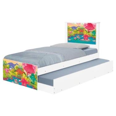 Imagem de Bicama Solteiro Hop Com Cabeceira Dinossauros Coloridos