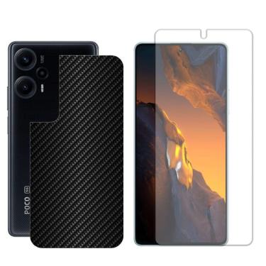 Imagem de Película Hidrogel + Adesivo Fibra De Carbono Para Poco F5 - Preta