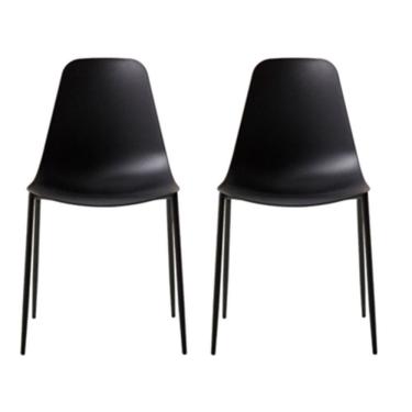 Imagem de Kit Com 2 Cadeiras Miami Com Assento Polipropileno Fratini Preto