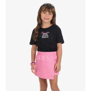 Imagem de Conjunto Blusa com Shorts Saia Rovi Kids Preto, 8, Preto