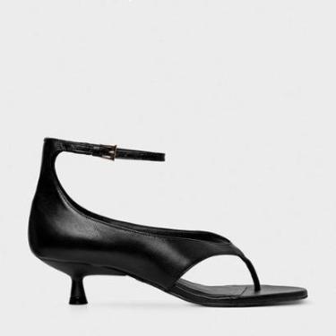 Imagem de Sandália Thong Bold em Couro Preto Carrano-Feminino