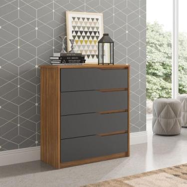 Imagem de Cômoda com 4 Gavetas Átria Amêndola Touch Grafito Demóbile