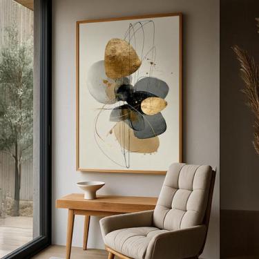 Imagem de Quadro Decorativo com Moldura Caixa Elegante Abstrato para parede Sala