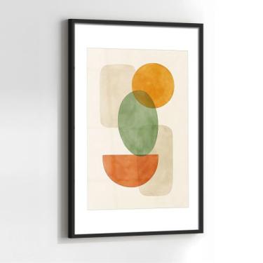 Imagem de Quadro com Moldura e Acrilico Cristal Vidro Minimalista para Sala, Qua