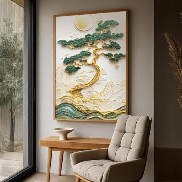 Imagem de Quadro com Moldura e Acrilico Cristal Vidro Árvore Prosperidade para S