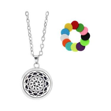 Imagem de Colar Difusor De Óleo Essencial Em Aço Inoxidável Para Mulheres, Pinge