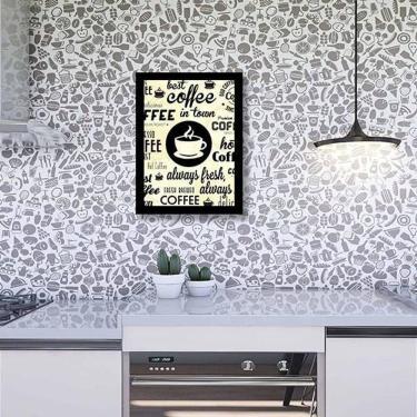 Imagem de Quadro Decorativo Café Palavras 34X23Cm - Moldura Branca