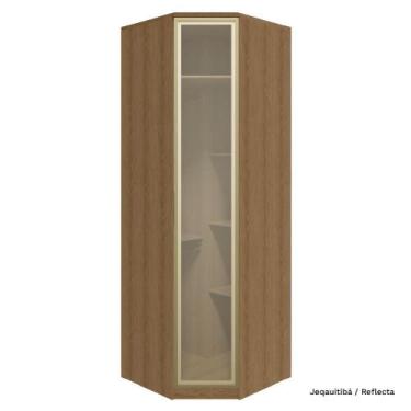 Imagem de Guarda Roupa Modulado 01 Porta Vidro Canto Obliquo 245cm Setiba - Móve