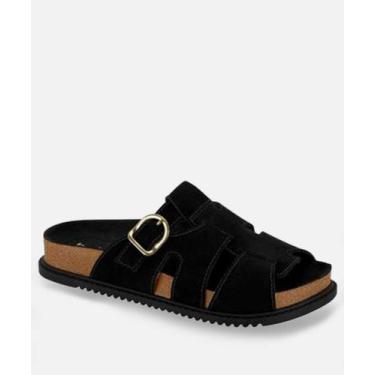 Imagem de Rasteirinha Feminina  Fivelas Beira Rio Preto-16087, Preto, 36