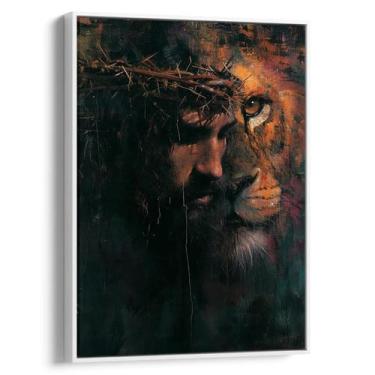 Imagem de Quadro decorativo Jesus - O Leão da Tribo de Judá - Art Canvas, 60 x 4