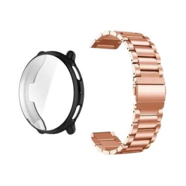 Imagem de Pulseira De Aço Inoxidável Amazfit Active 2 Com Protetor De Tela TPU A