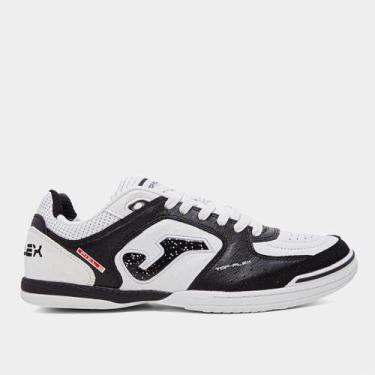 Imagem de Chuteira Futsal Joma Top Flex Unissex, Branco, Preto, 41