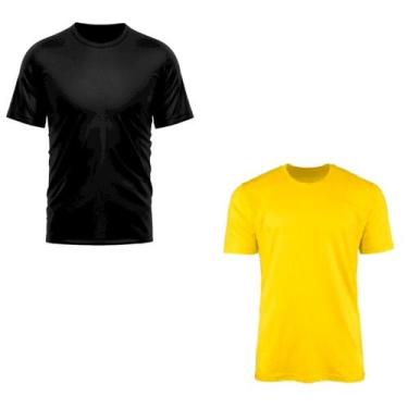 Imagem de Kit 2 Camisas Uv +50 Manga Curta Slim - C&C, Preto, Amarelo seleção, P