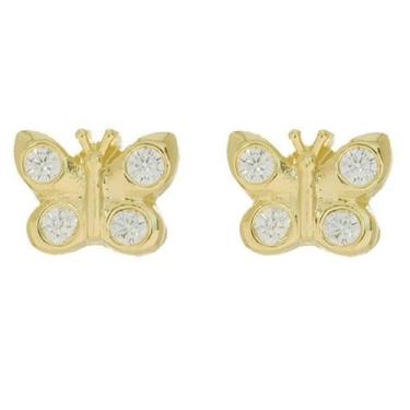 Imagem de Brinco Infantil Borboleta Folheado Cor:Ouro 18K - Lúvia Semijoias, Our