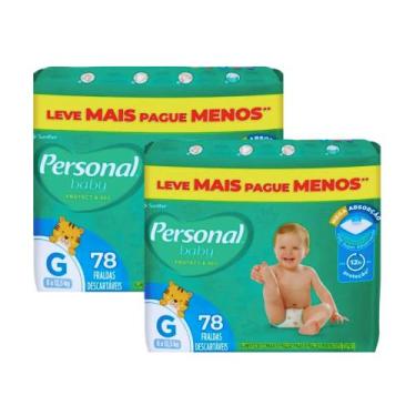 Imagem de KIT 2 PCT Fraldas Personal Giga Tamanho G Com 78 Unidades Cada de 8 a 