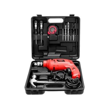 Imagem de Furadeira de Impacto Mondial 650W com Maleta 14 Peças NFFI-07M, 110V
