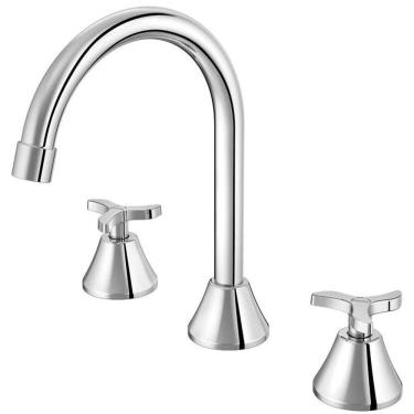 Imagem de Misturador de Pia Docol Nova Pertutti para Lavatório, Duplo Comando, Cromado