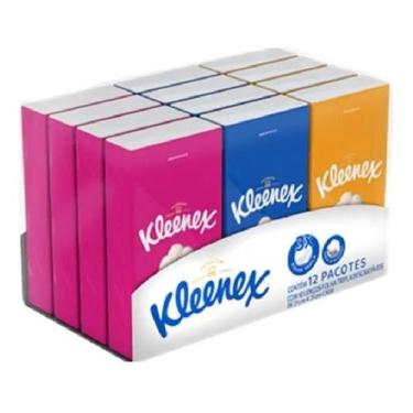 Imagem de Lenço de papel Kleenex folha tripla 12 pacotes com 10 lenços