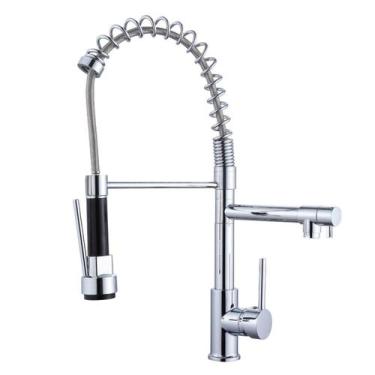 Imagem de Torneira Misturador Inox Gourmet,cozinha Bancada com Ducha Linha Inox 