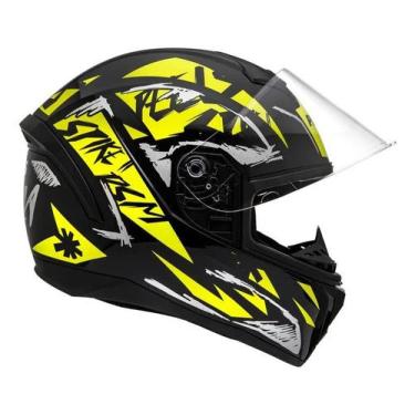 Imagem de Capacete Moto Spike 2 Peels Dsm Preto Amarelo Fechado, 56