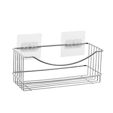 Imagem de Prateleira Multiuso de Parede Multiuso Maior 25 cm Organização Prática em Arame de Aço Cromado com Fixação por Gancho