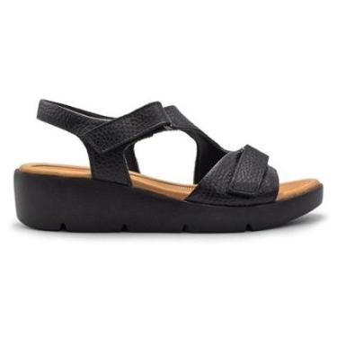 Imagem de Sandália Usaflex Feminina Em Couro Plataforma Fecho-Flex AL4303-Feminino