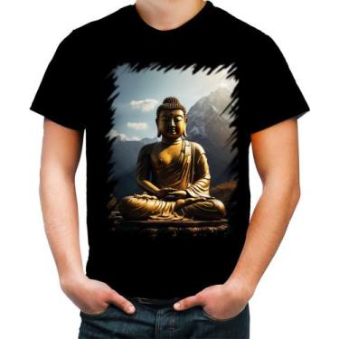 Imagem de Camiseta Colorida Estátua de Buda Iluminado Religião 2 - Kasubeck Stor