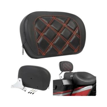 Imagem de Encosto De Sissy Bar Preto Com Suporte Para Harley Touring Softail Sli