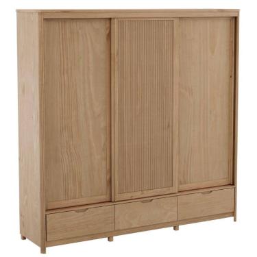 Imagem de Guarda Roupa Casal Madeira Macica Taeda 3 Portas De Correr 221 cm 3304U Festra