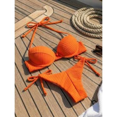 Imagem de Biquíni Canelado Meia Taça Tendência Verão Moda Praia - Gisele Freitas