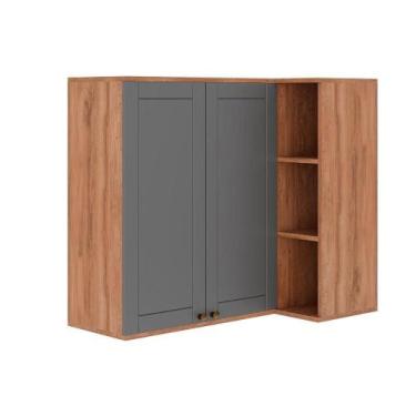 Imagem de Armário de Cozinha Modulado Bella 2604 Canto Reto c/ 2 Portas 94cm Nog