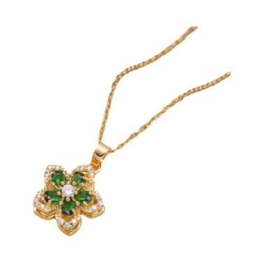 Imagem de Colar Feminino Com Pingente De Coração De Cristal Rotativo, Joia Choke