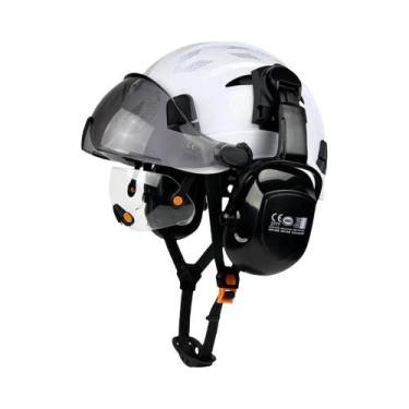 Imagem de Capacete De Segurança Ajustável Com Ventilação, Óculos Integrados, Pro