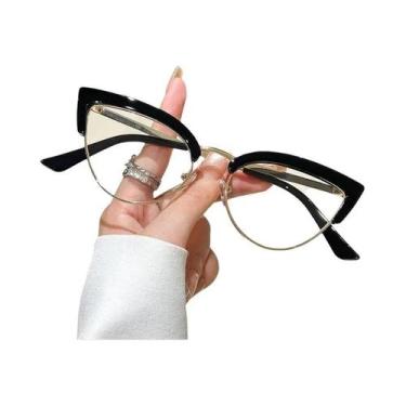 Imagem de Óculos De Leitura Femininos Anti-Luz Azul Estilo Gatinho Com Lentes Pr