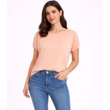 Imagem de Blusa Feminina Elástico Nas Mangas Infinita Cor Rosa, M, Rosa