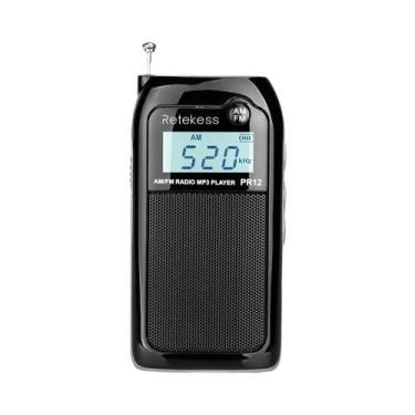 Imagem de Rádio Portátil Mini Para Idosos RETEKESS PR12 FM AM USB Receptor Mp3 C