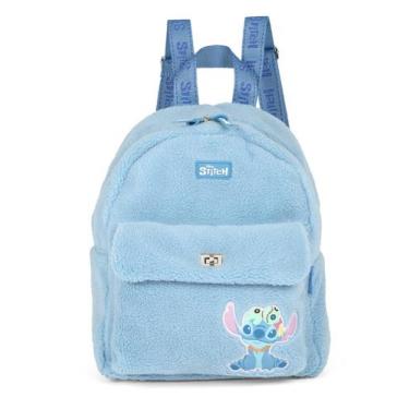 Imagem de Mochila de Costas Pequena de Pelucia Stitch Disney, Azul, Único