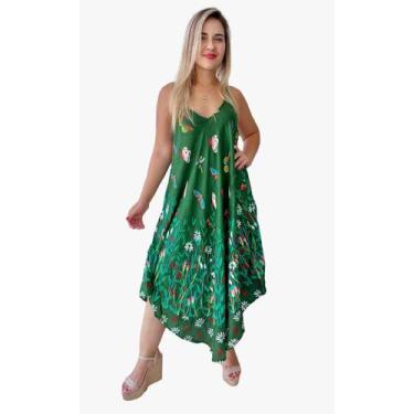 Imagem de Vestido Feminino Indiano Alça Trapézio C/Regulagem e Bolso Plus Size-C