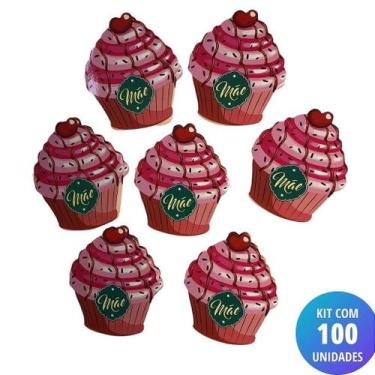 Imagem de Kit 100 Unidades Cartão Mãe - Cupcake Granulado - AD Santos, Único