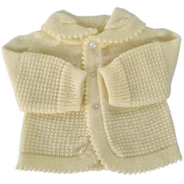 Imagem de Casaco de bebê manga longa cardigan de lã tricô Recém nascido - Confec