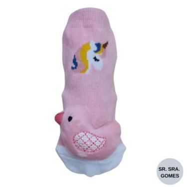 Imagem de Meia bebe infantil de 12 á 24 meses criança diversos modelos de bichin