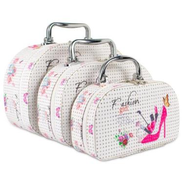 Imagem de Necessaire Feminina Maleta Frasqueira Caixa Organizadora Multiuso Pequ