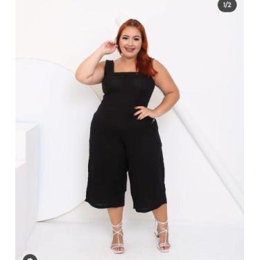 Imagem de Macacão Tam 44/46 .  Disponível na cor preta e estampado 80,00 - Aline